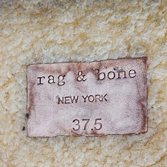 Rag & Bone Boots Women EU37.5/US7.5 Sloane Black Calf Suede Platform Lace-up - Picture 8 of 8